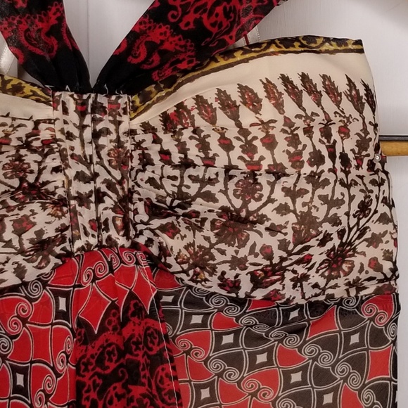 Max & Cleo Dress Silk Halter Handkercheif Boho - Picture 4 of 8